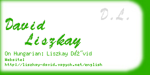 david liszkay business card